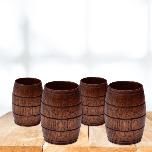 Set 4 bicchieri in legno di giuggiola